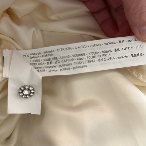 Zara Lacey Floral Lined Rhinestone Button Party Dress S - Picture 11 of 13